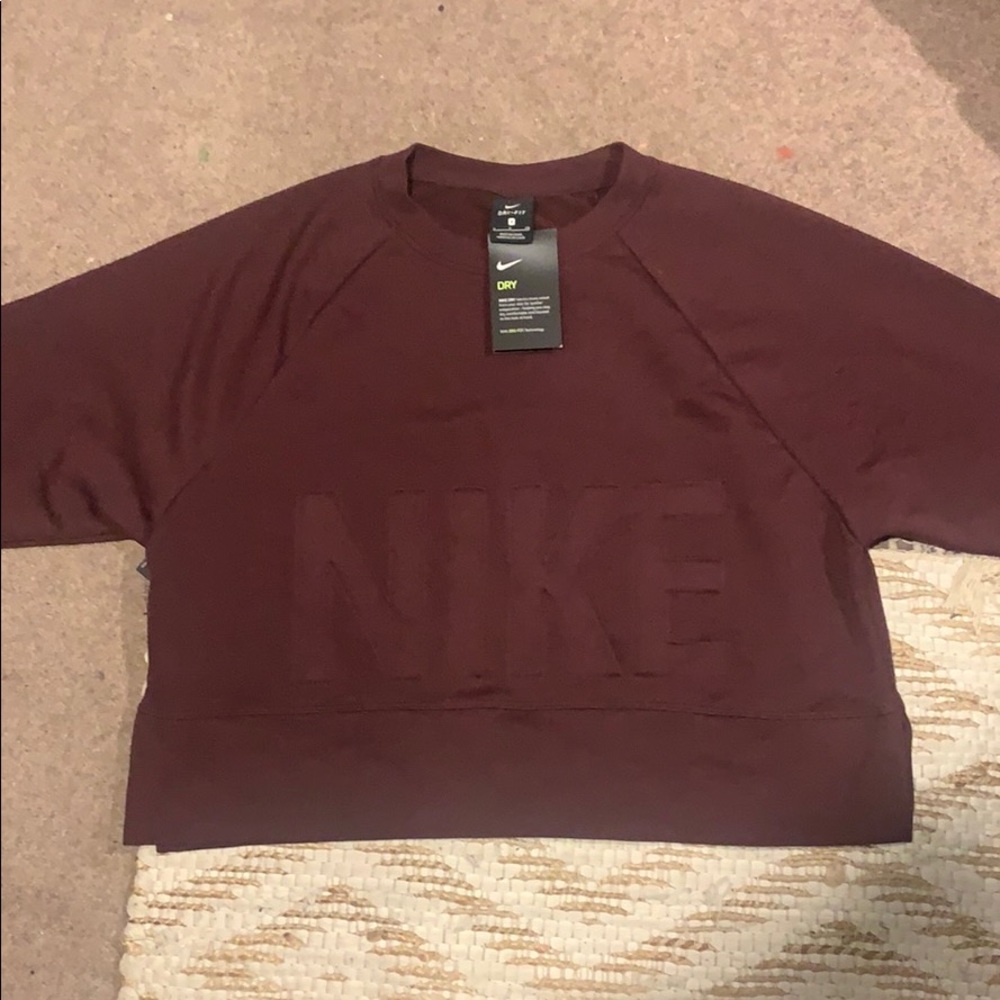 Maroon Nike Dri-fit crop top